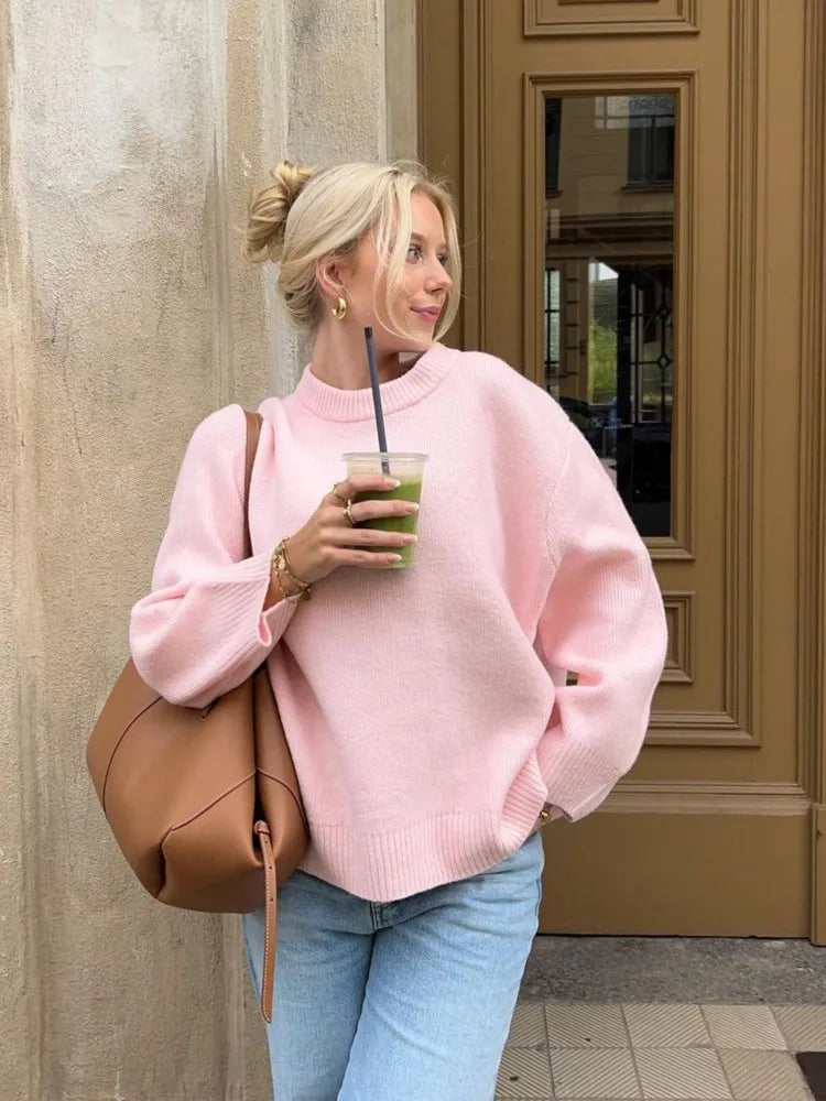 Relaxed Crewneck Knit Sweater